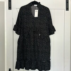 NWT Women’s Ruffle Polka Dot V Neck Casual Dress